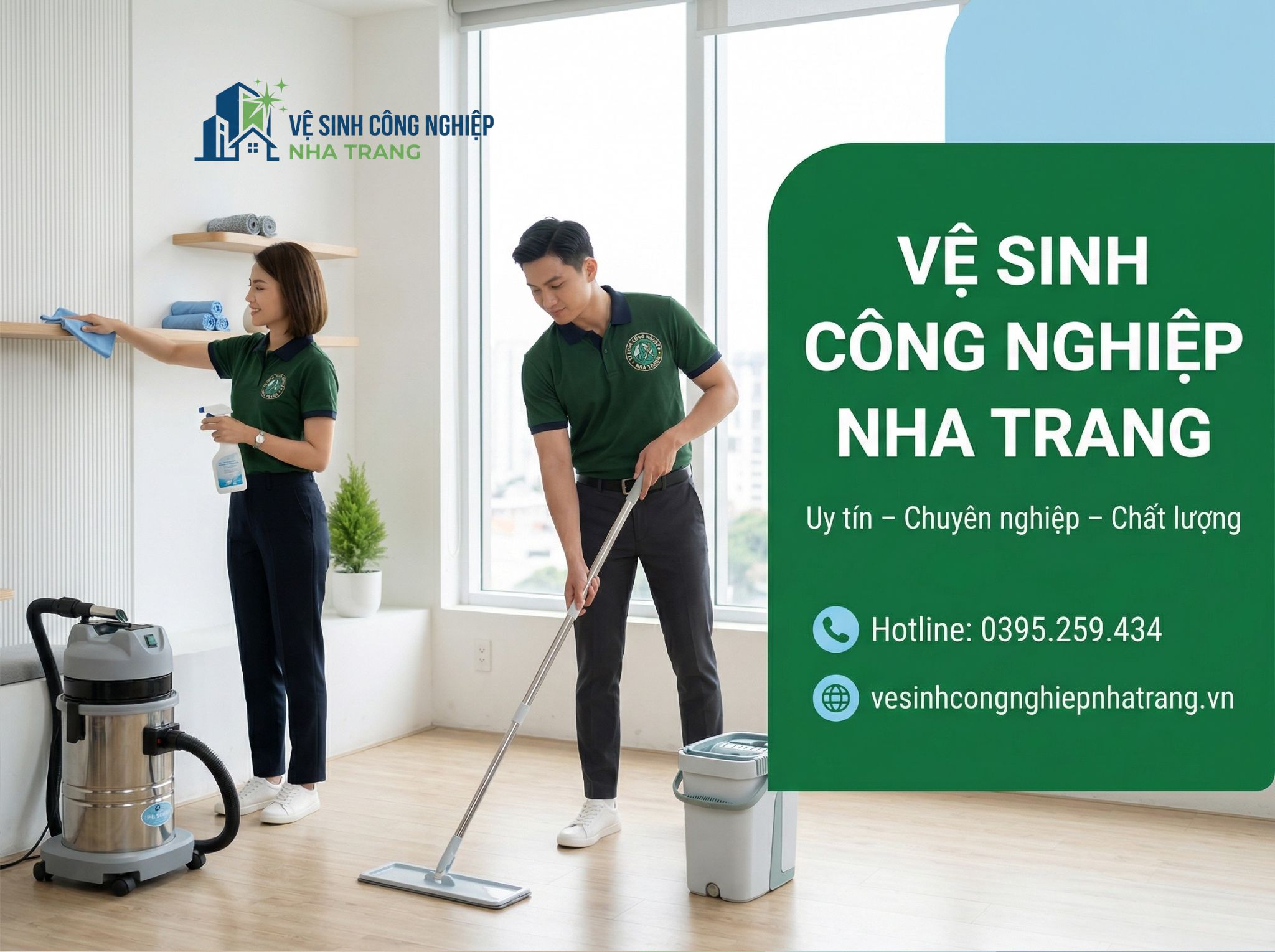 Banner mobile vệ sinh công nghiệp Nha Trang chuyên nghiệp, hỗ trợ làm sạch nhà ở, văn phòng, công trình với quy trình rõ ràng và báo giá nhanh.