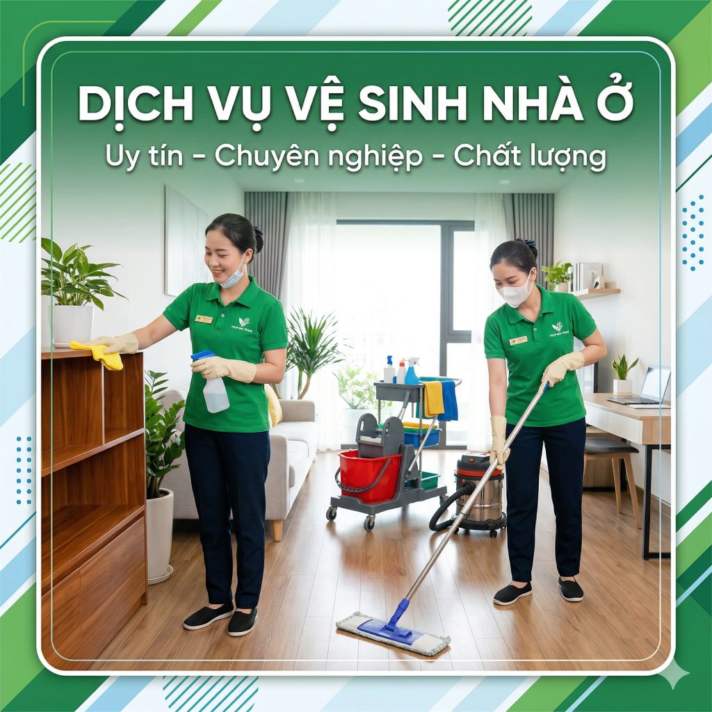 Vệ sinh công nghiệp Nha Trang với đội ngũ nhân viên vệ sinh nhà ở chuyên nghiệp và không gian sạch đẹp